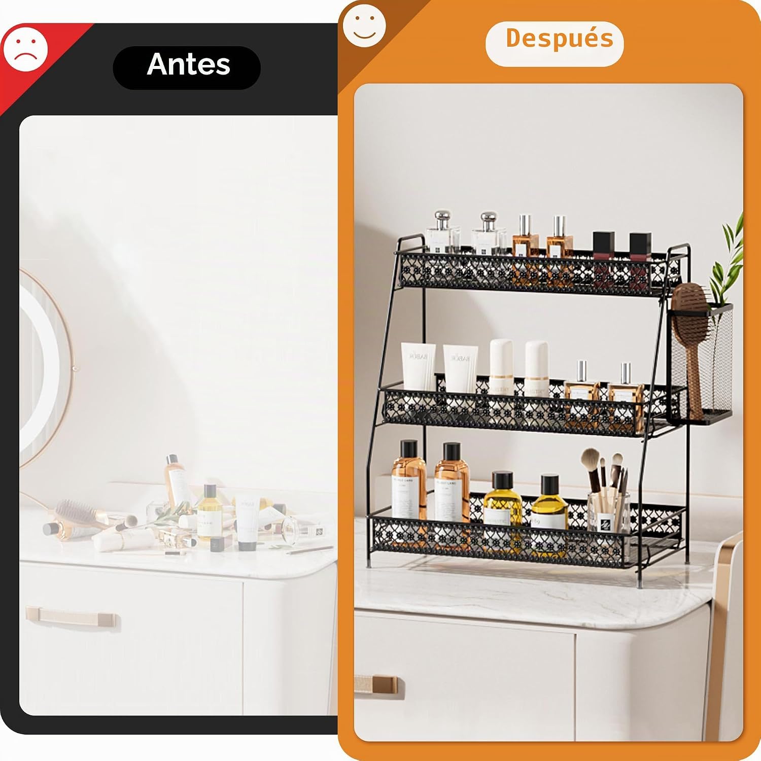 SILUB - Organizador vintage de 3 niveles para encimera de cocina, b...