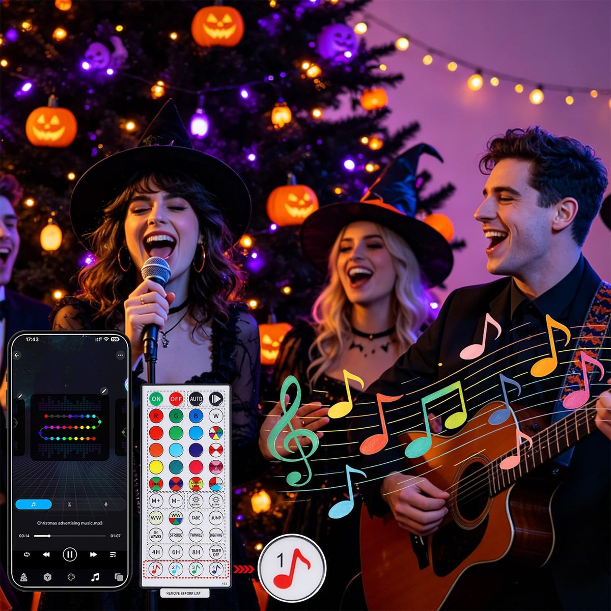 HOME LIGHTING Luces inteligentes de Halloween que cambian de color,...