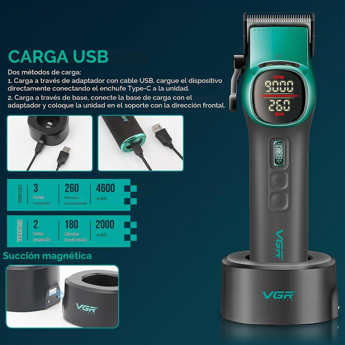 VGR 885 S2 - Kit de cortapelos y recortadores de pelo inalámbricos,...