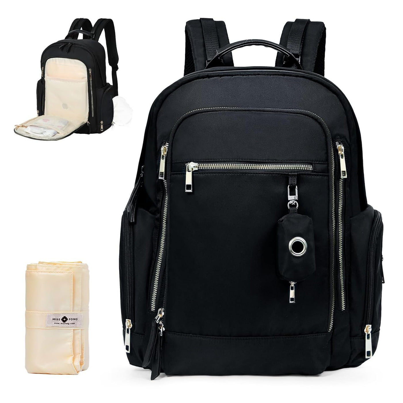 miss fong Mochila para pañales - Bolsa de pañales para mamá y papá...
