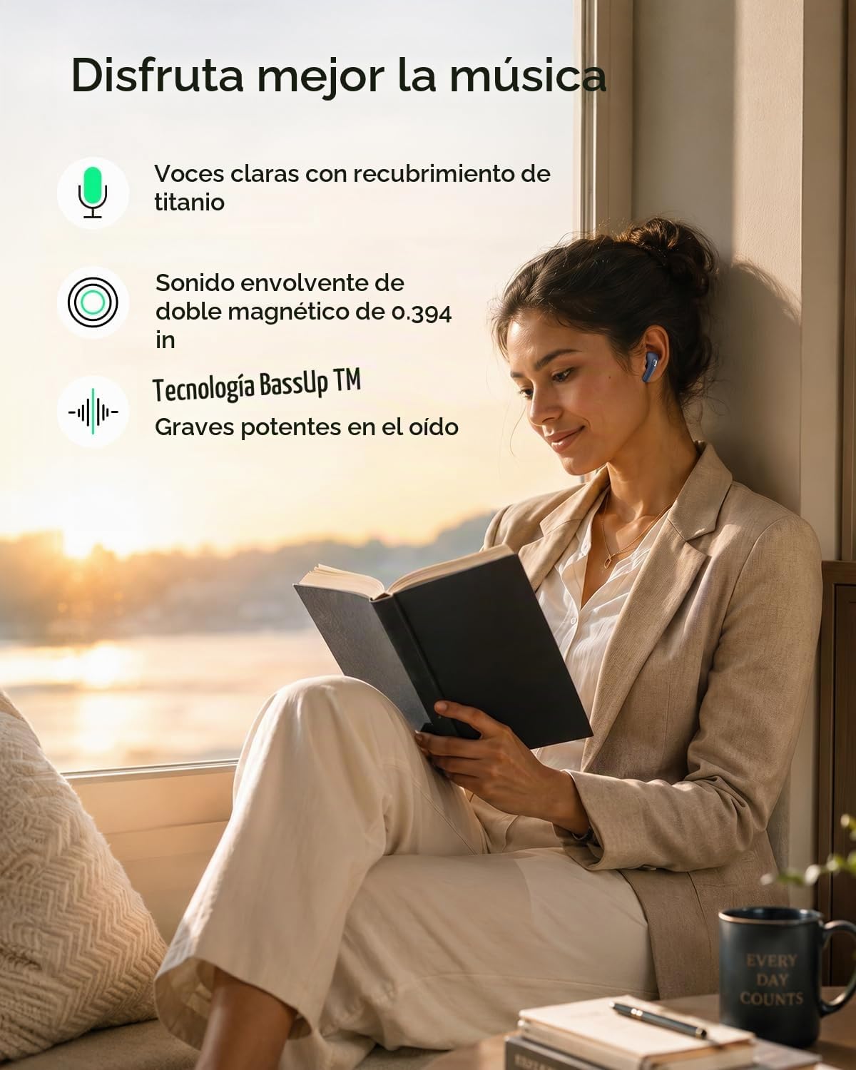 TALIX Auriculares con cancelación de ruido T30 con soporte para tel...
