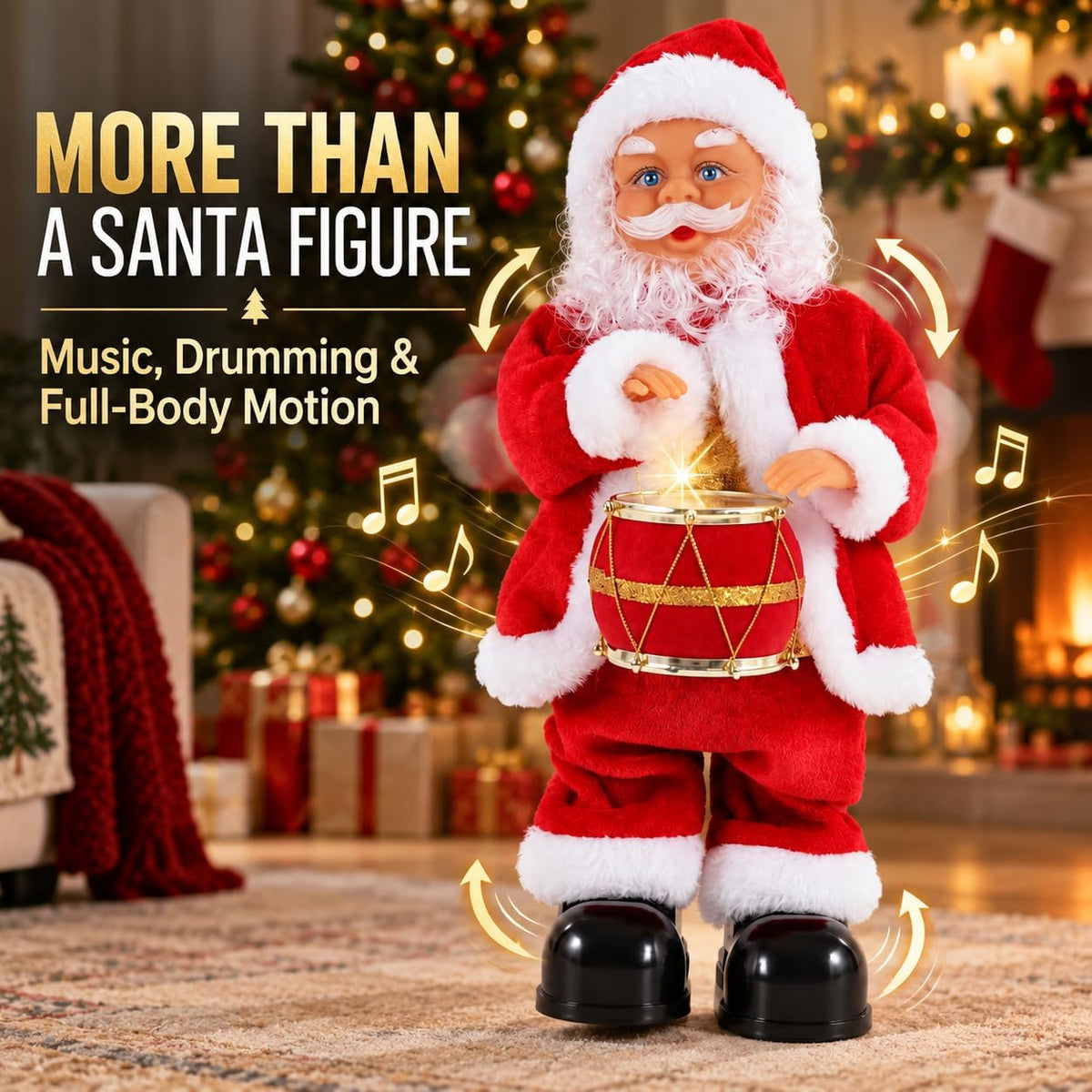 MQcrafts Animación Drumming Bailando Santa Claus con música | Jugue...