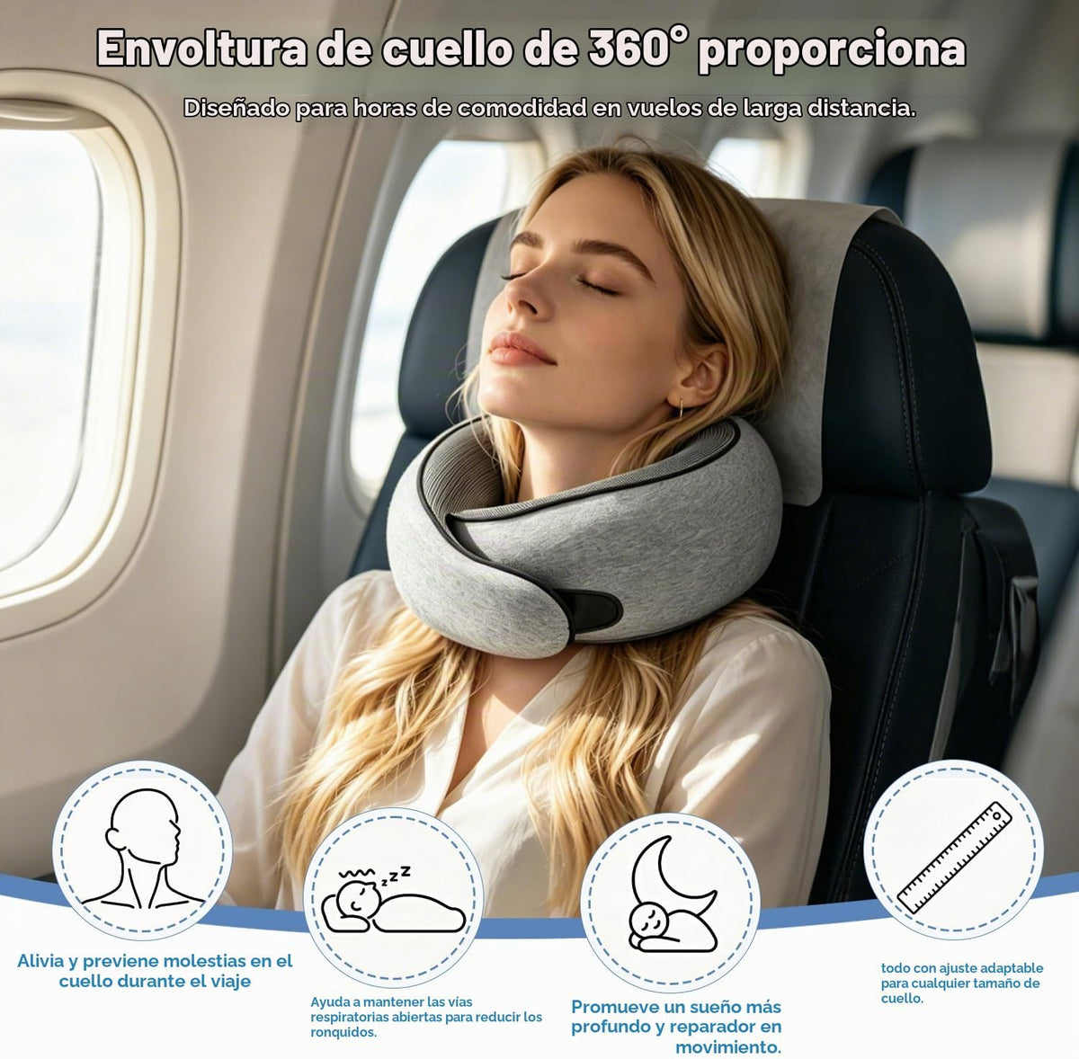 Sadaug Almohada de viaje de espuma viscoelástica en forma de G, alm...