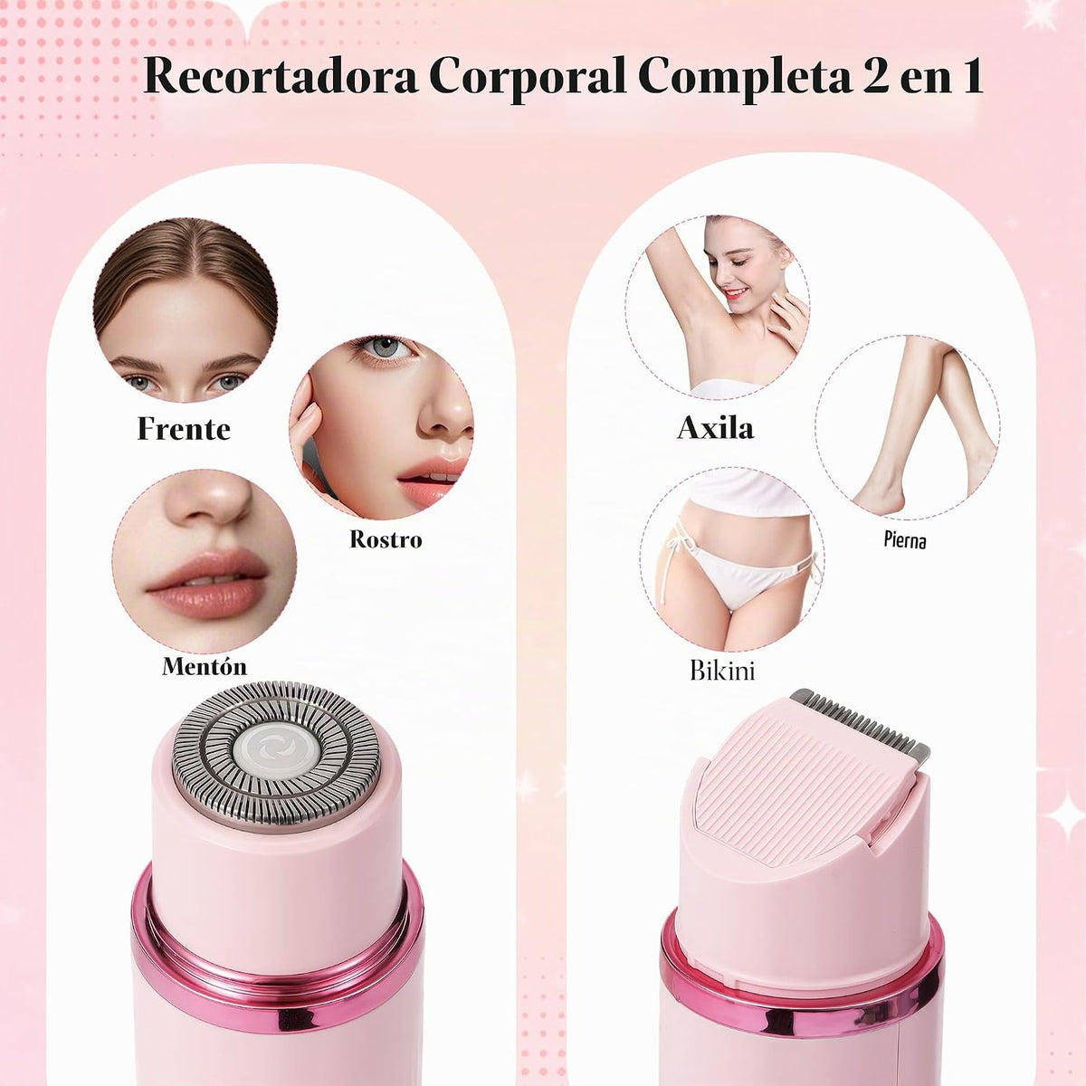 Syaws Recortadora de bikini, depilación facial 2 en 1 para mujeres,...
