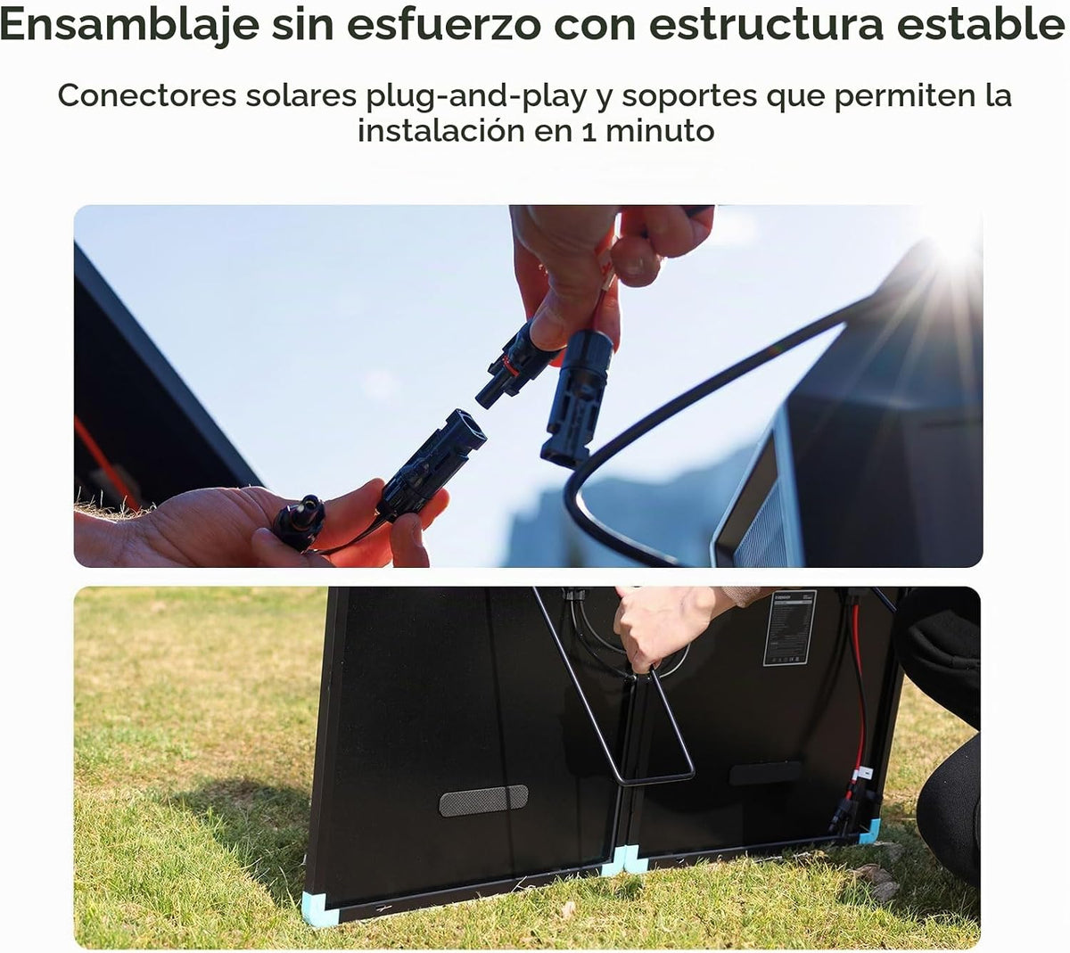 Panel solar portátil Renogy de 100 W, 25 % de alta eficiencia para...