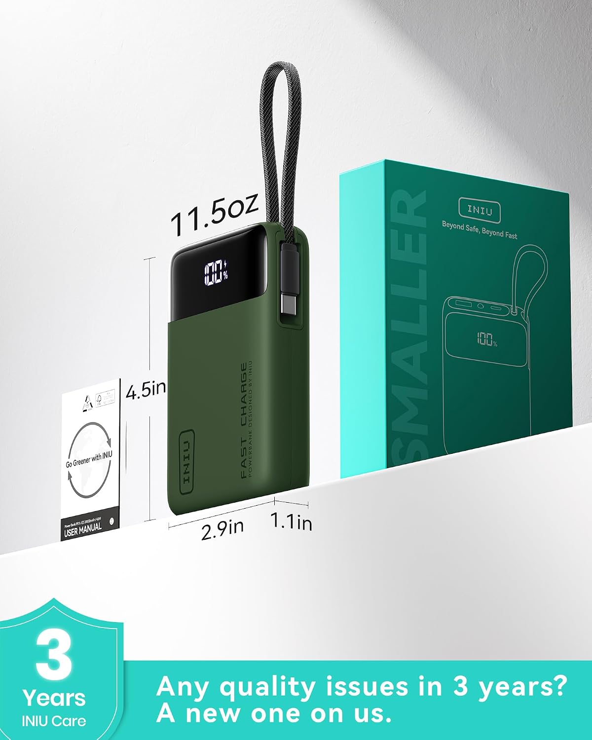 INIU cargador portátil 20000mAh, banco de carga rápida más pequeño...