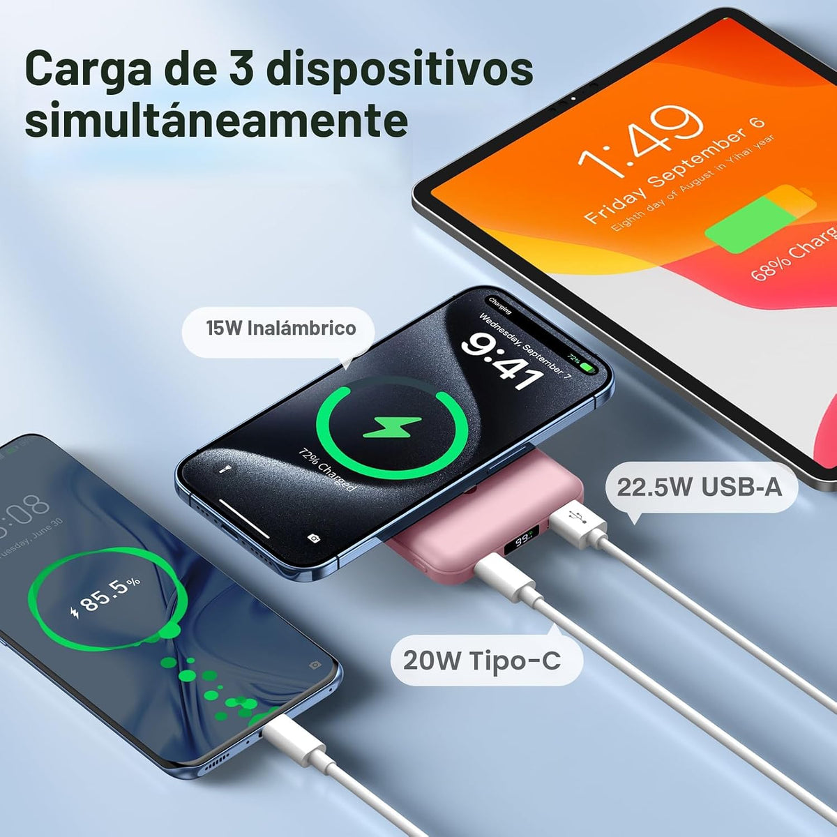 AOGUERBE para cargador portátil MagSafe, cargador magnético de 1000...