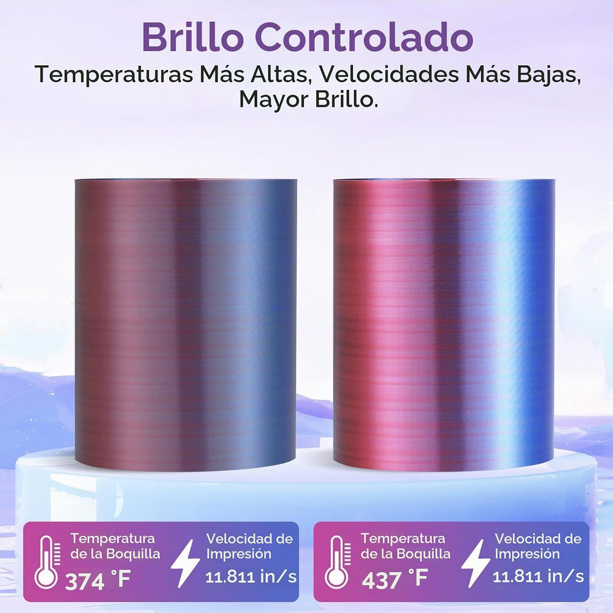 ERYONE Filamento de seda PLA+ de 0.069 in brillante para impresora...