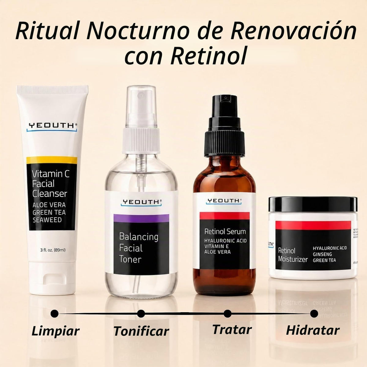 YEOUTH Suero de retinol para rostro con ácido hialurónico y vitamin...
