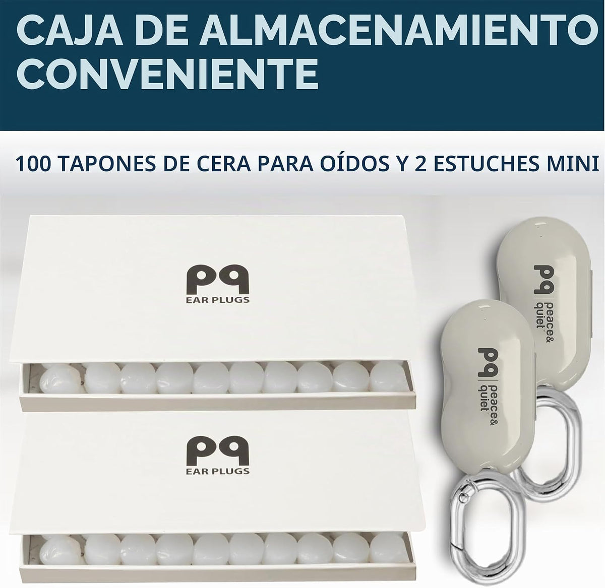 Peace&amp;Quiet PQ 100 - Tapones para los oídos de cera para dormir...