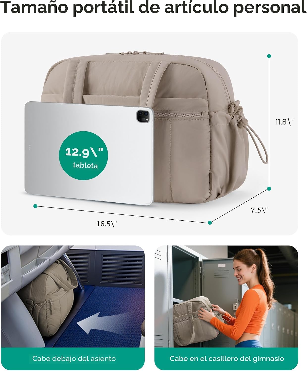 BAGSMART Bolsa de gimnasio para mujeres, bolsa de lona para viajes...