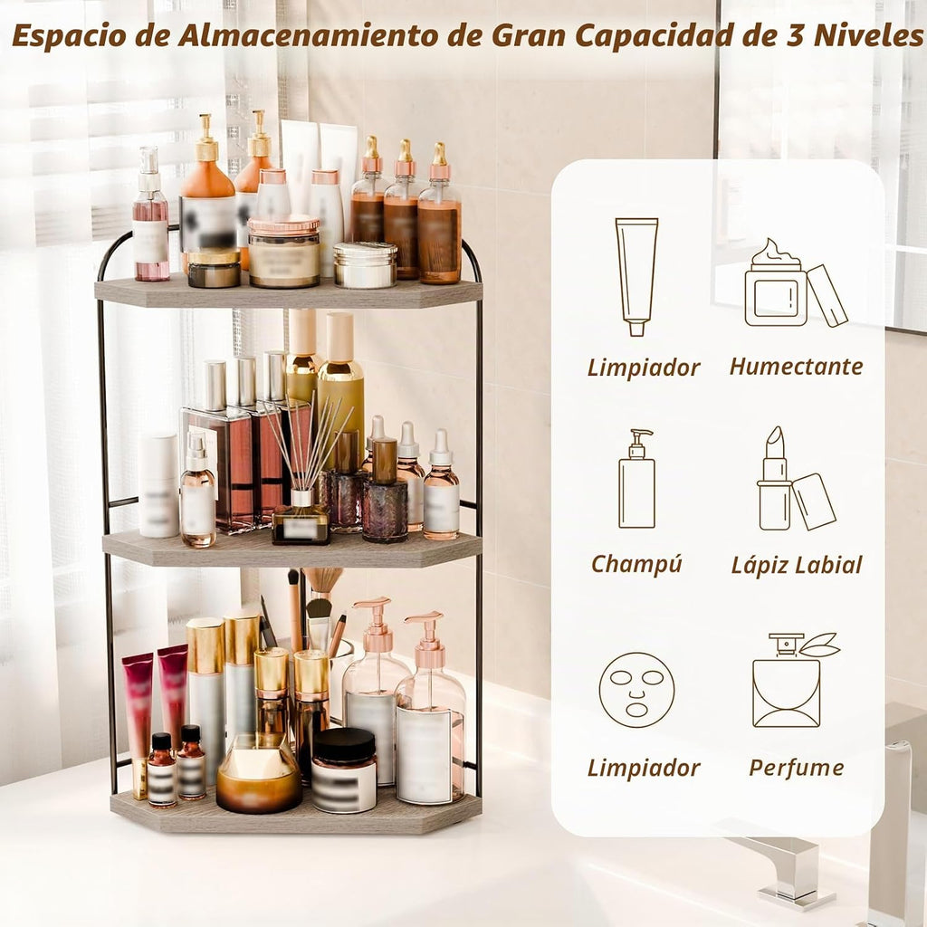 Naeqieo Organizador esquinero de encimera de baño, organizador de e...