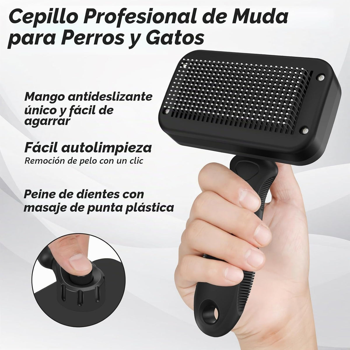 2 PCS Cepillo Slicker Autolimpiante y Peine para Perros - Herramien...