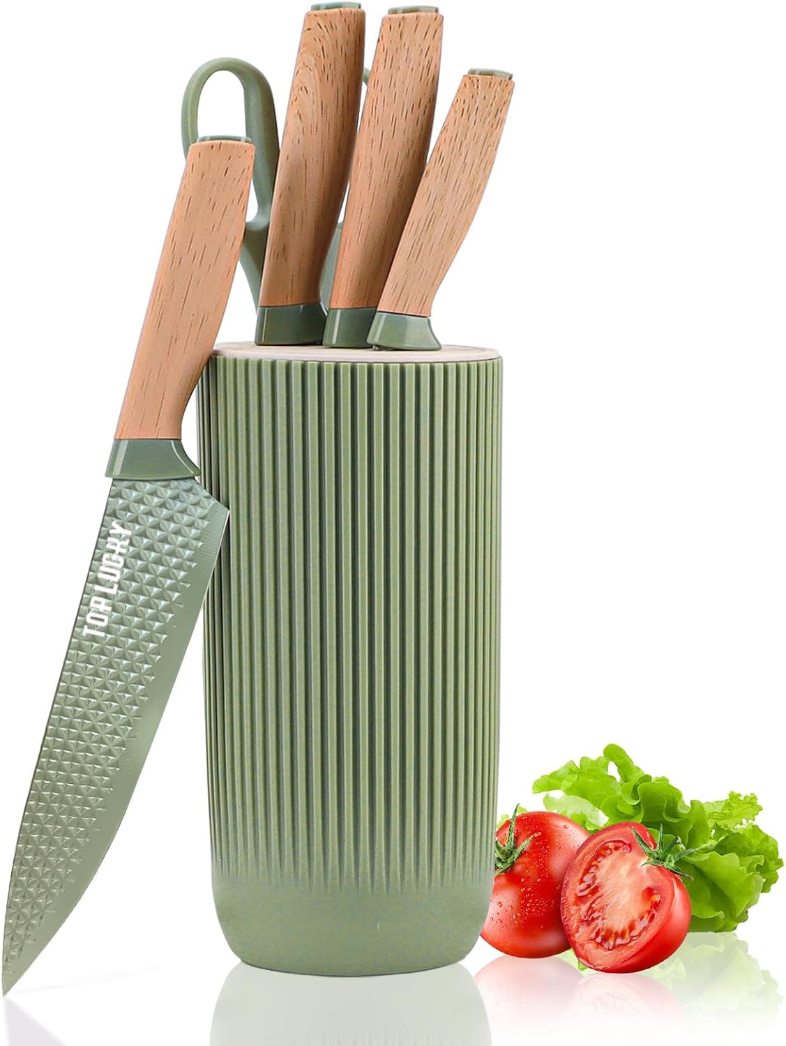 Juego de Cuchillos de Cocina, Retrosohoo Juego de 6 Piezas de Cuchi...