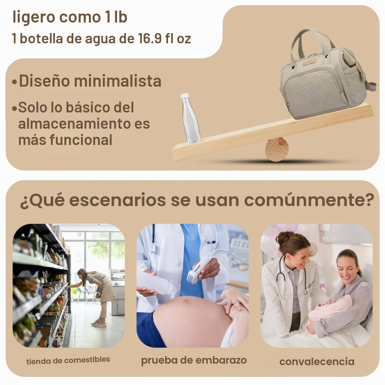 FHELAD - Bolsa de pañales pequeña para mujer, mini bolsa de bebé 4...