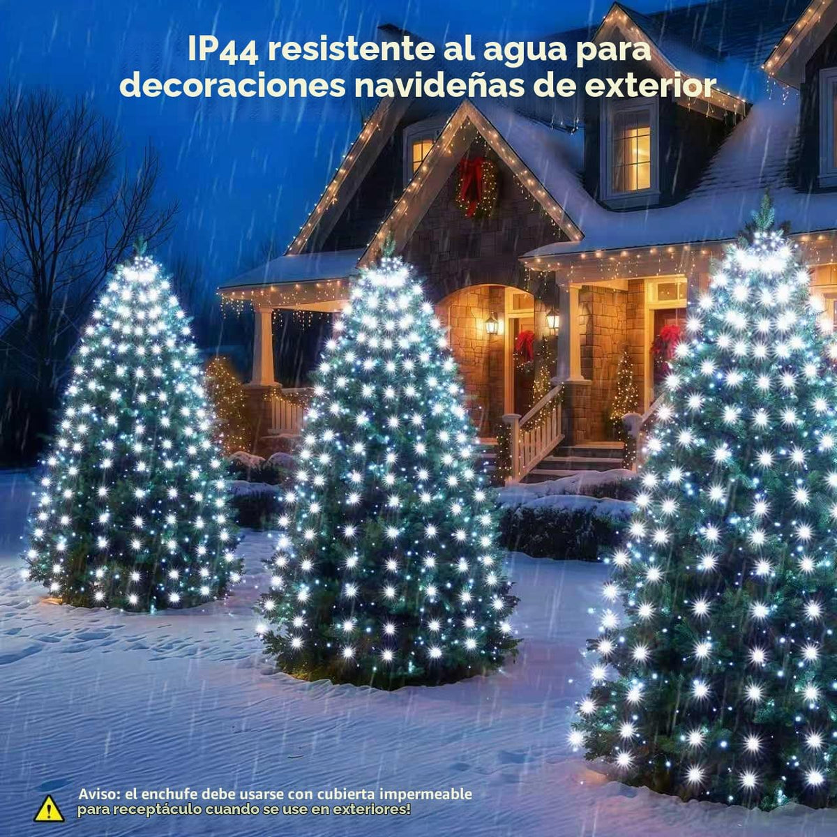 Meknow Luces blancas para árbol de Navidad, luces de Navidad para i...