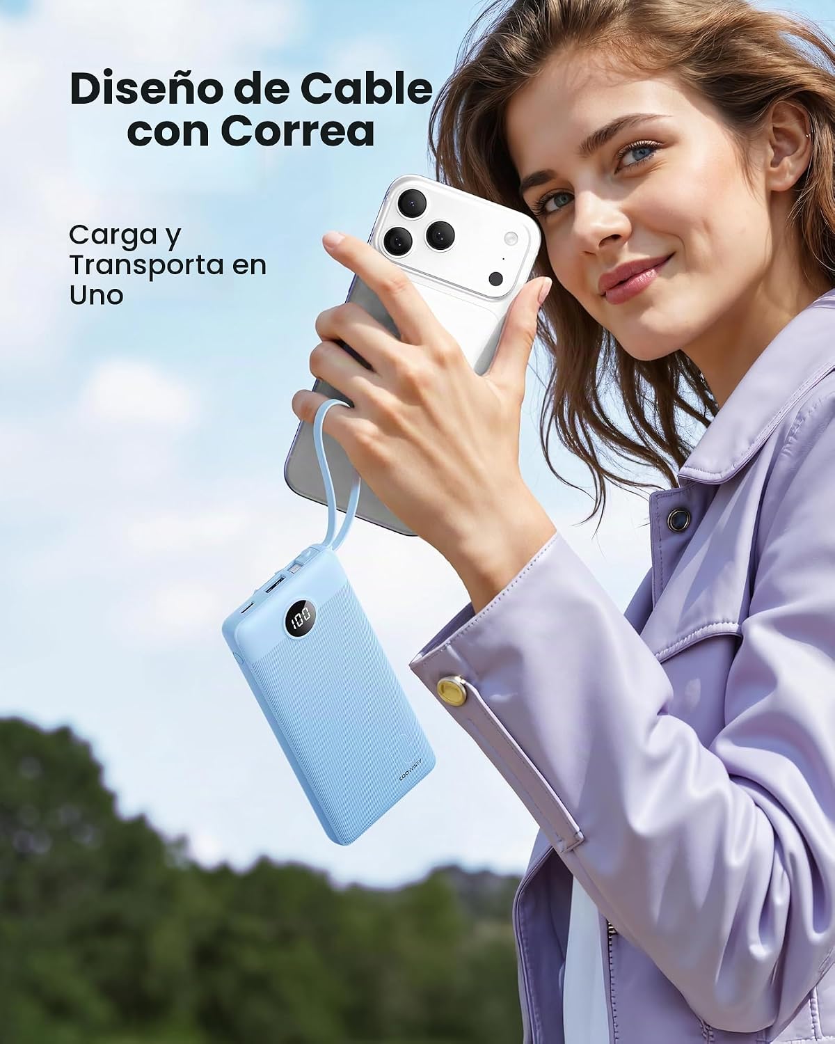 Coowisty Cargador portátil de 10000 mAh, banco de energía delgado c...