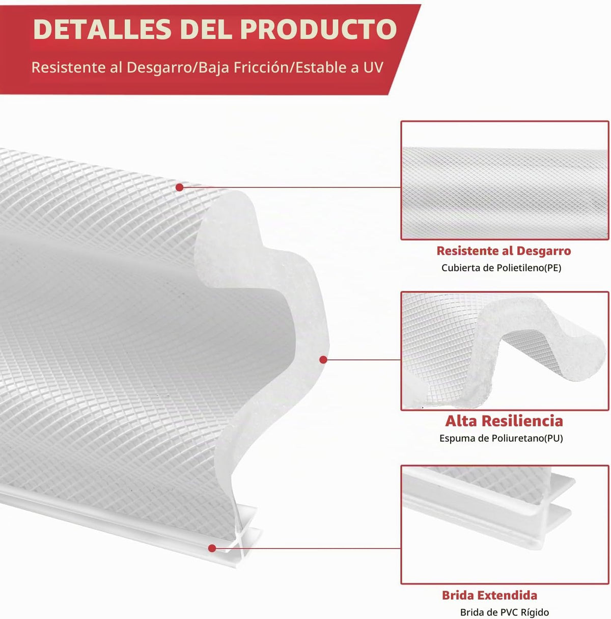 BISOTHAI Burletes para Puertas de 40 Pies de Largo con 4 Piezas de...