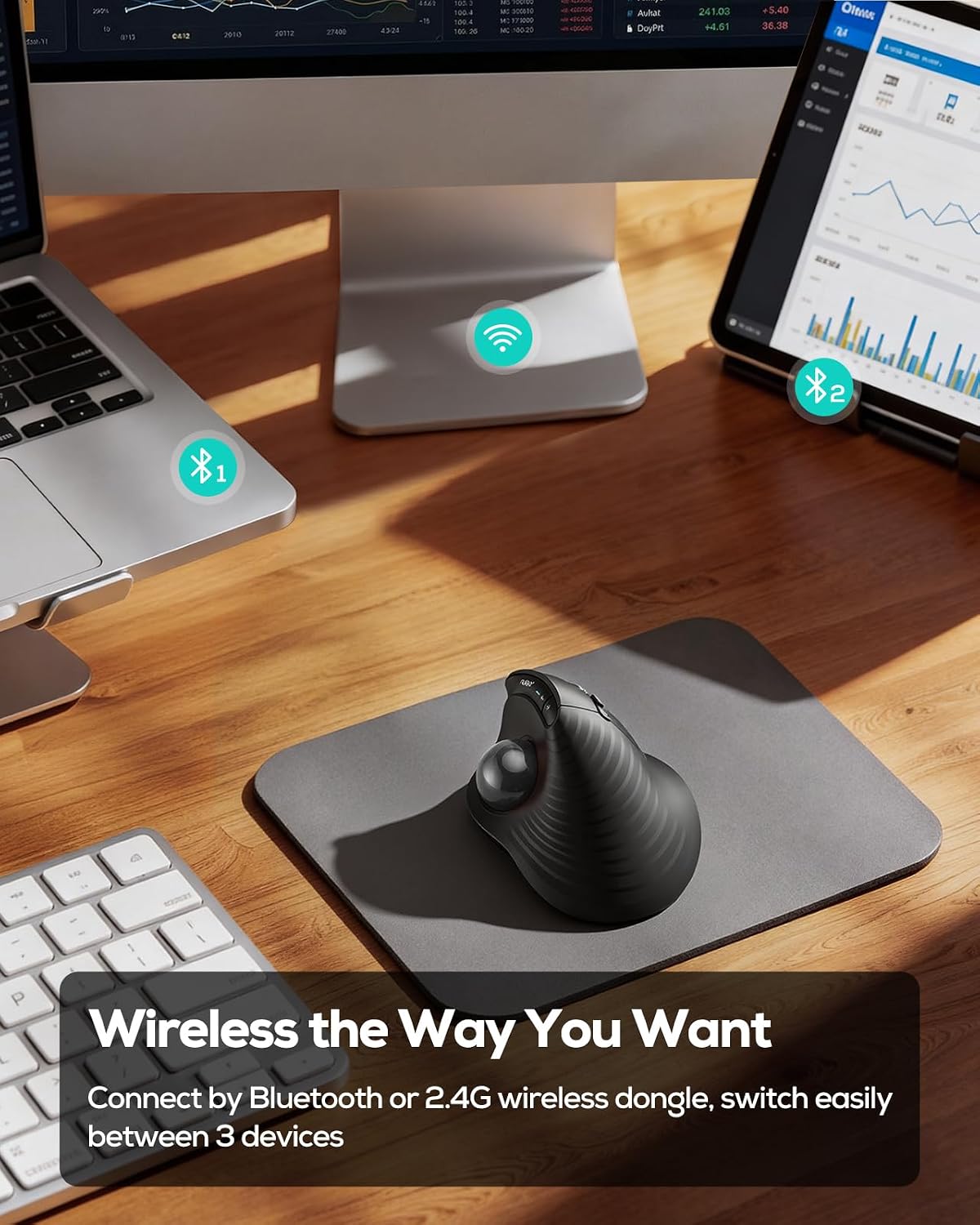 Nulea Control de pulgar de ratón de trackball vertical ergonómico |...