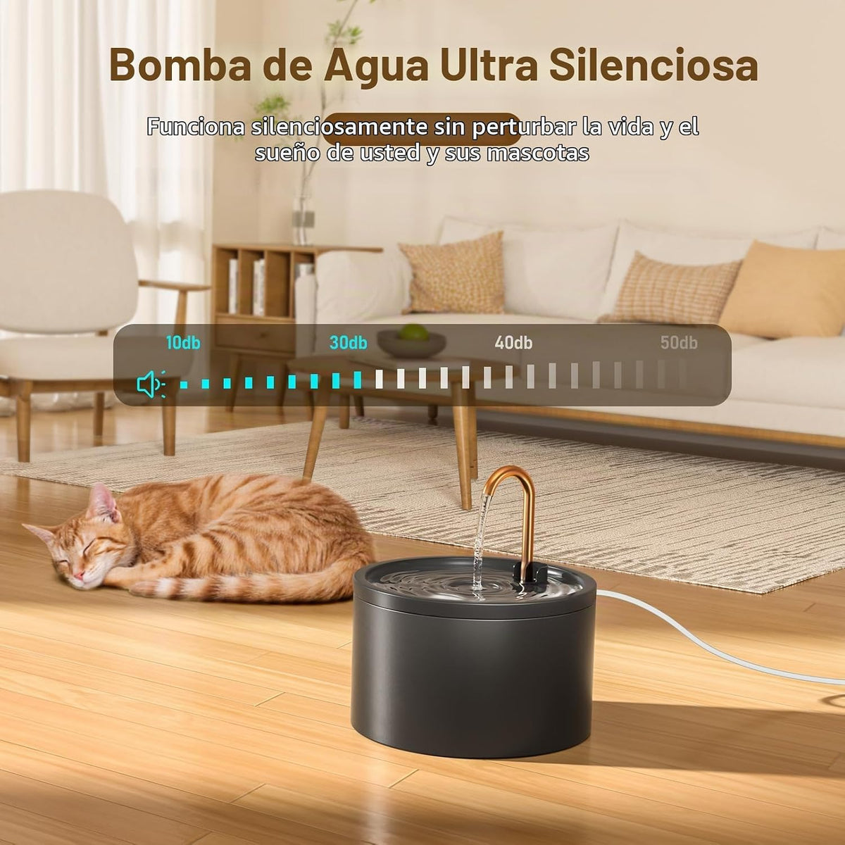 DOOOB Fuente de agua de cerámica para gatos, fuente de cerámica par...
