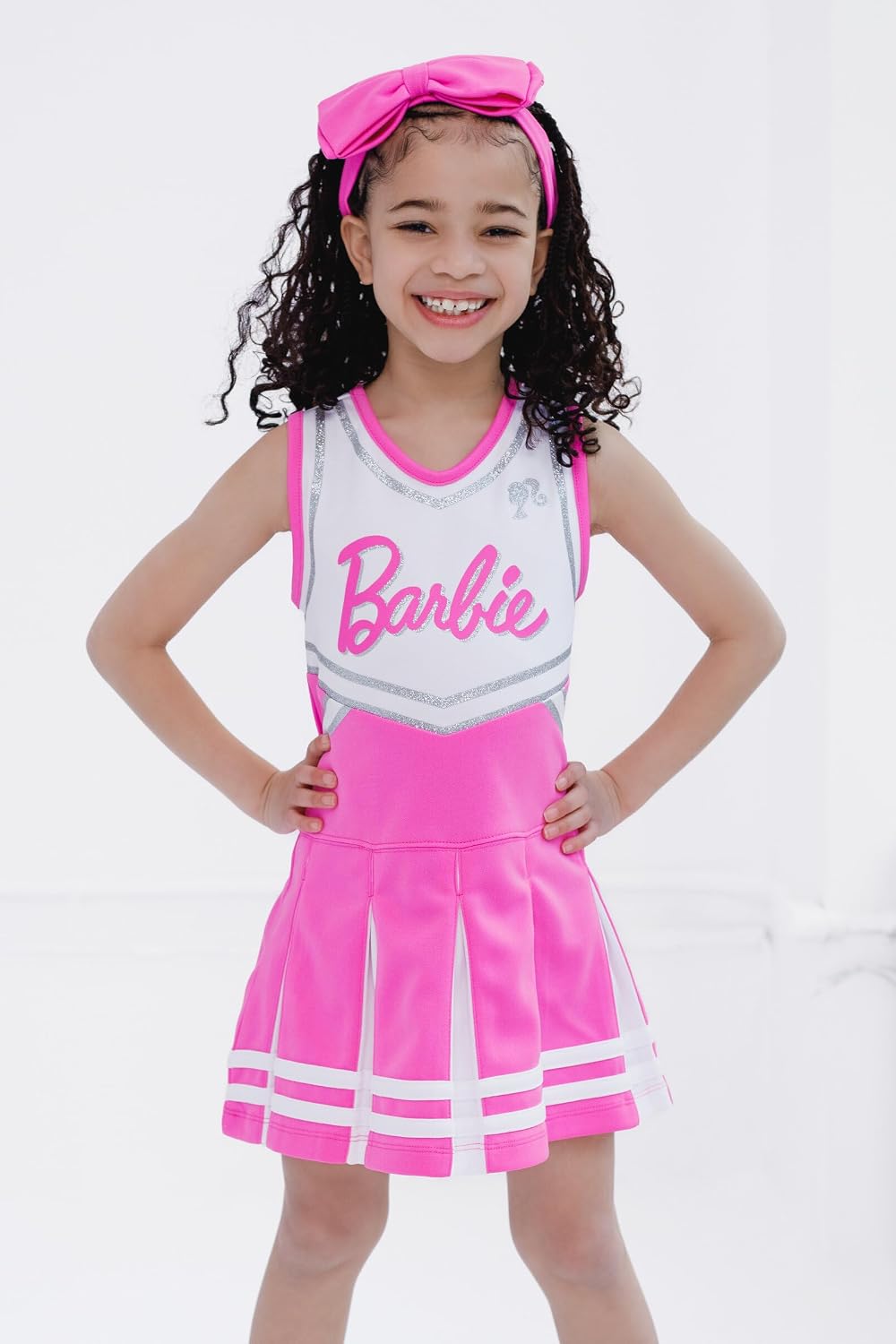 Barbie Conjunto de vestido de animadora y diadema para niñas pequeñ...