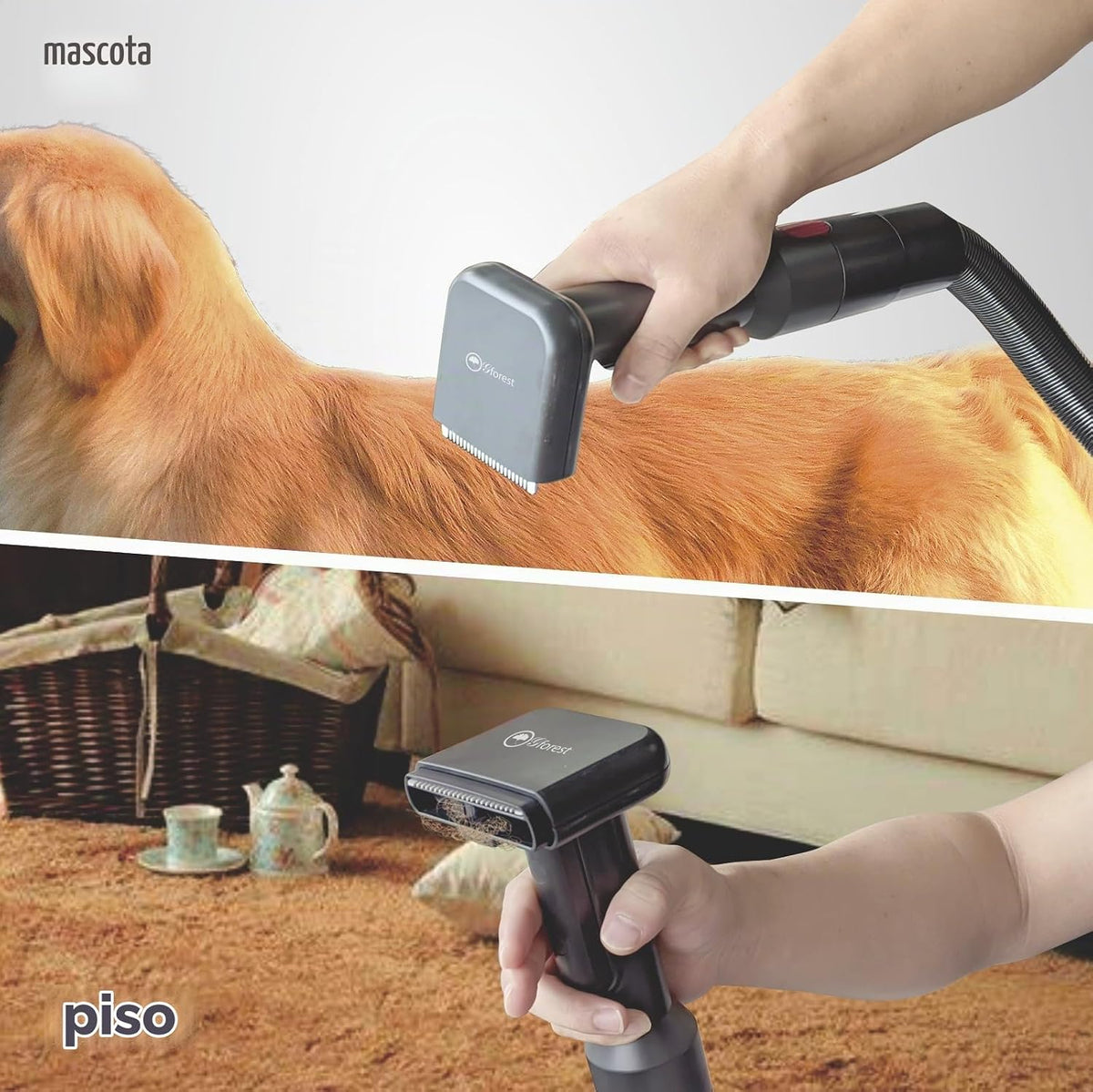 Gforest Cepillo de aseo al vacío para mascotas, peine para el cabel...