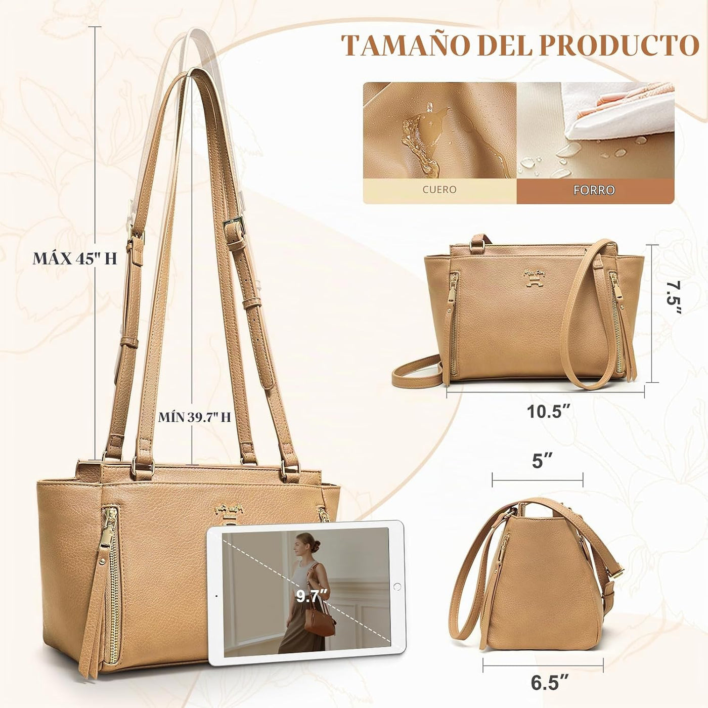 miss fong Bolsa de pañales pequeña de cuero para pañales, bolsas de...