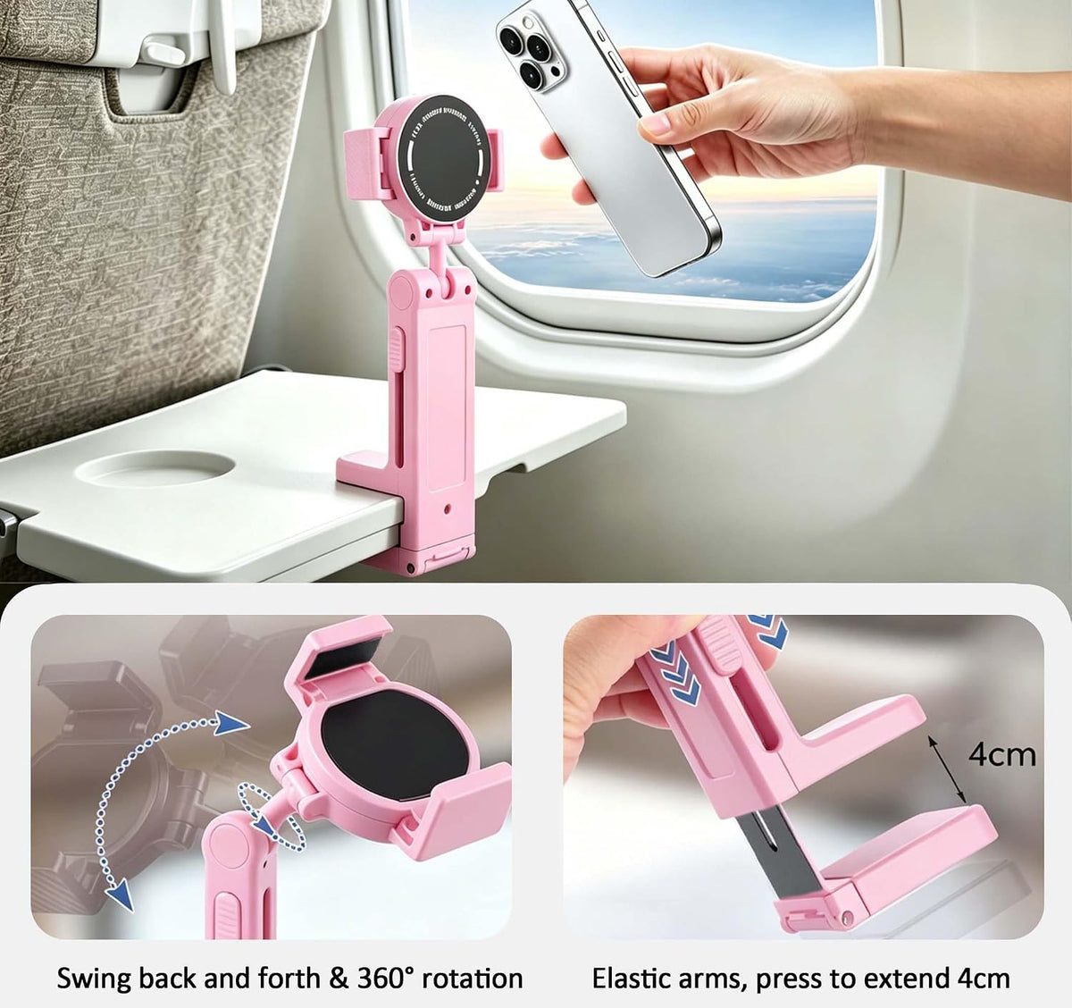 Soporte magnético para teléfono con clip, rotación de 360°, soporte...