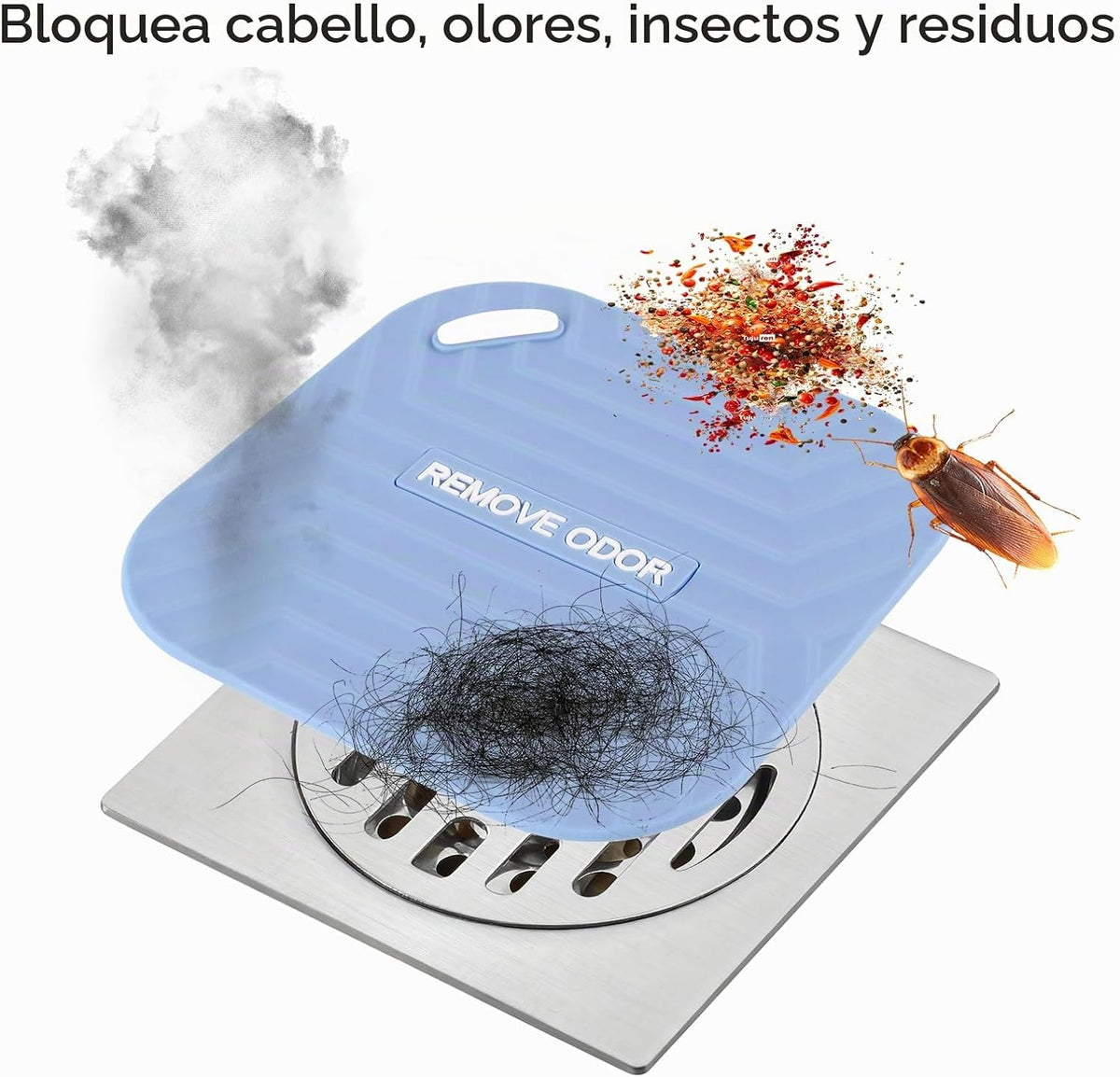 Paquete de 3 tapones de silicona para desagüe de ducha \u2013 Alfom...