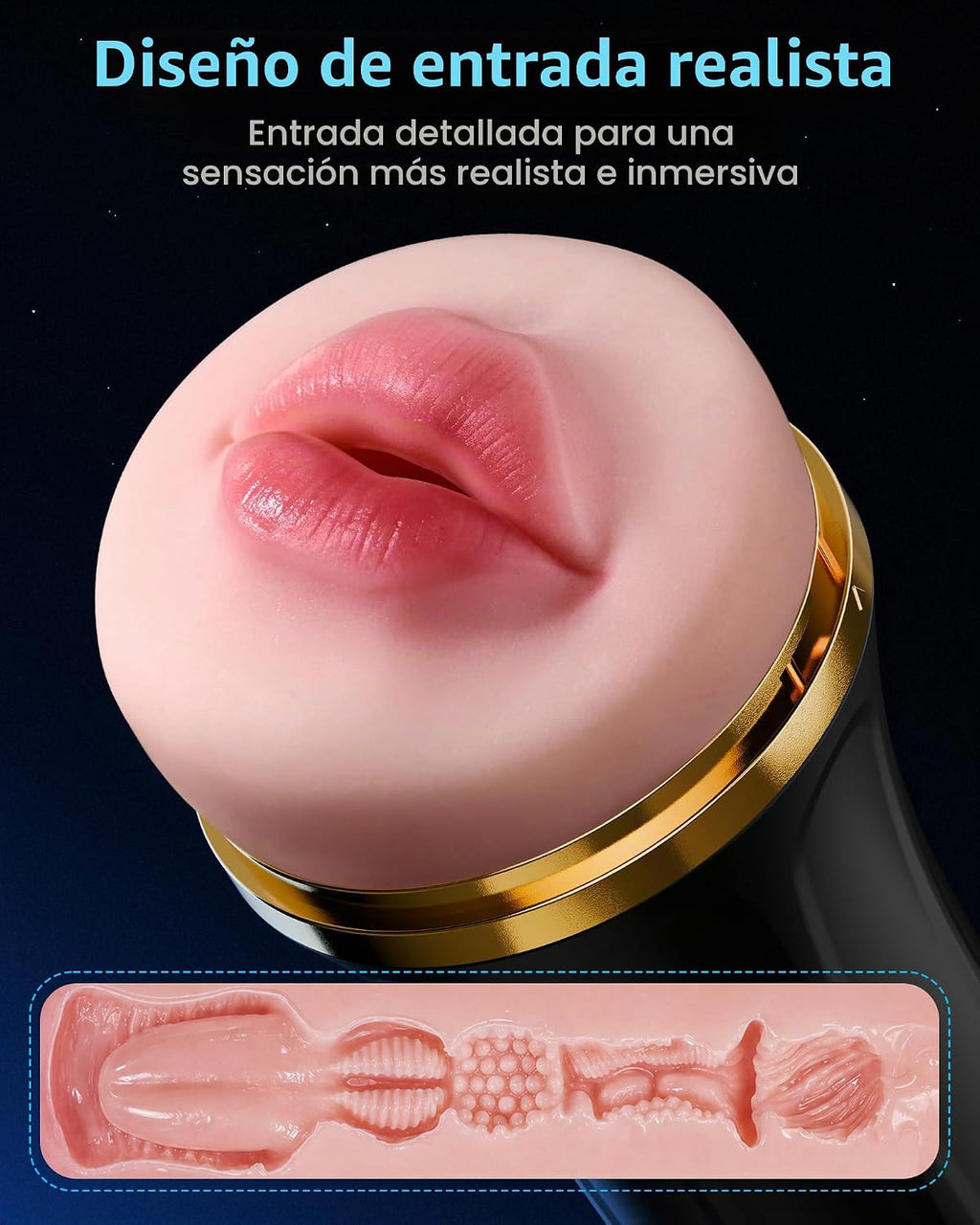 EINSEO Masturbador masculino Juguetes para adultos, 7.5 pulgadas, b...
