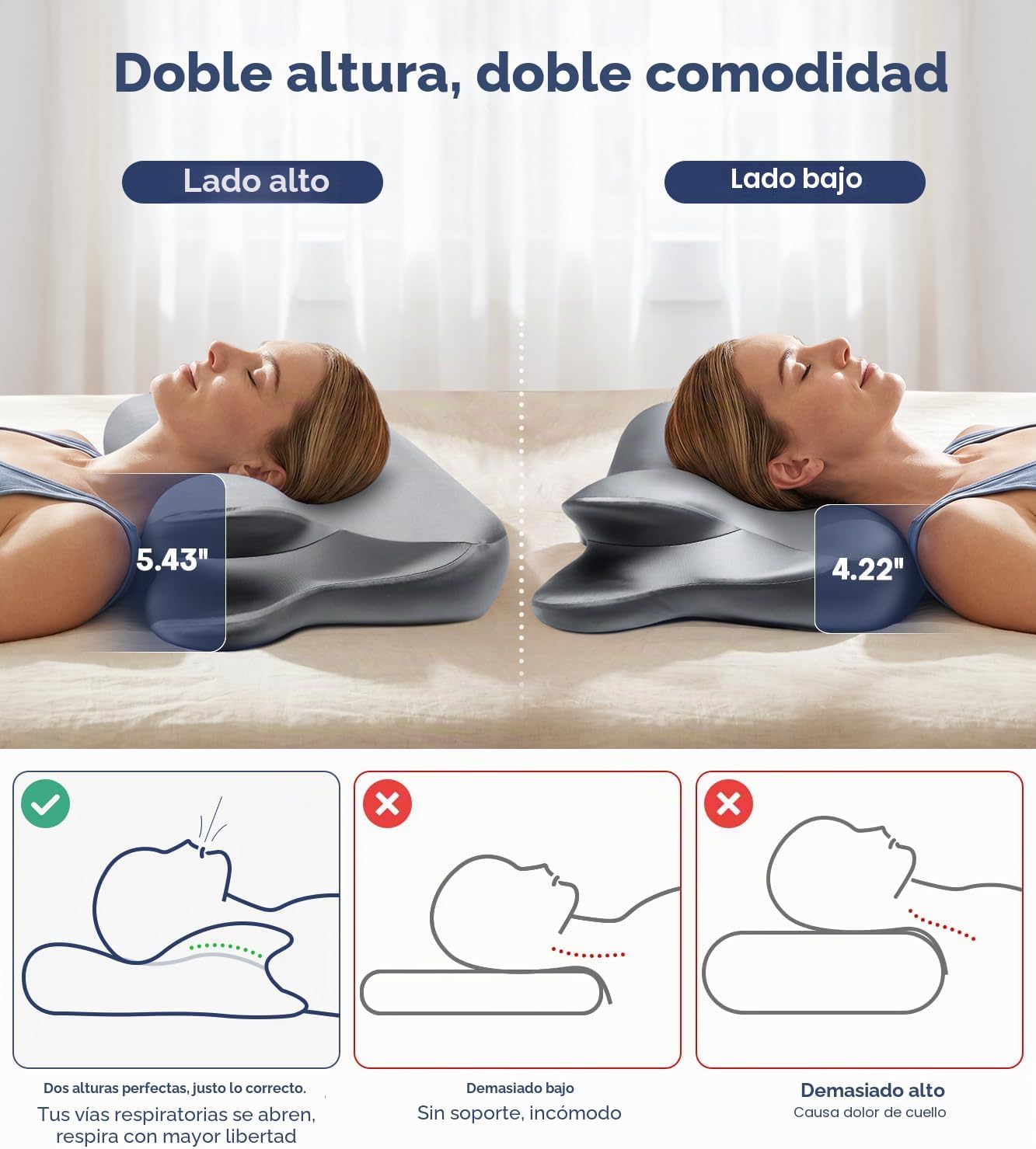Almohada de espuma viscoelástica de gel de enfriamiento 2026, almoh...