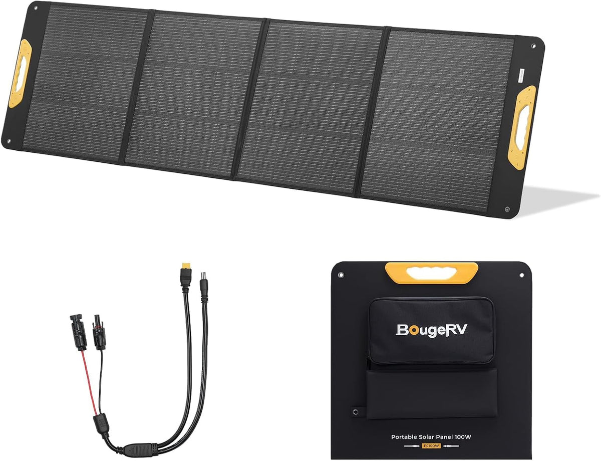 BougeRV el panel solar portátil 200W, tipo N fibra de vidrio plegab...