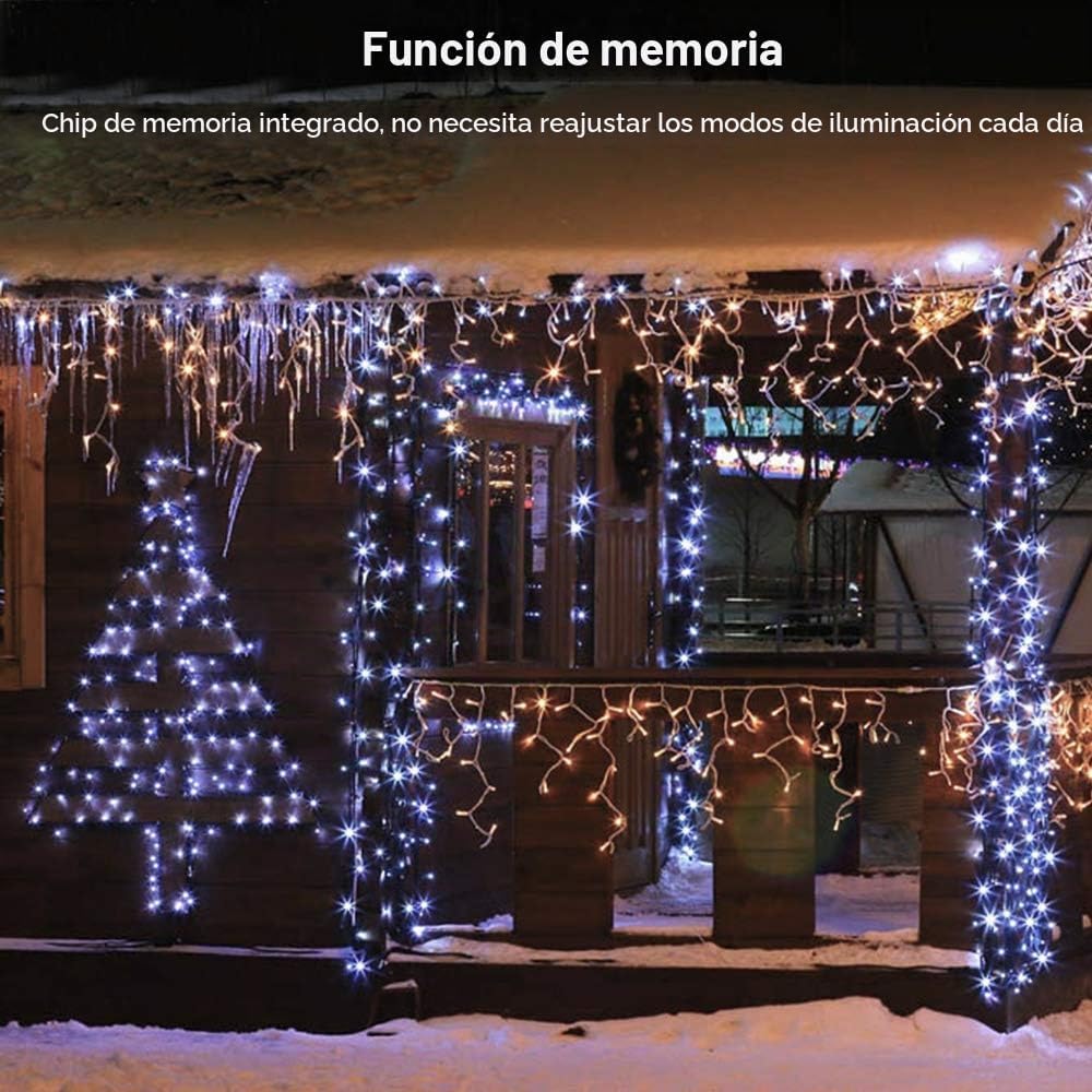 Brizled Luces navideñas blancas para exteriores, mini cadena de luc...