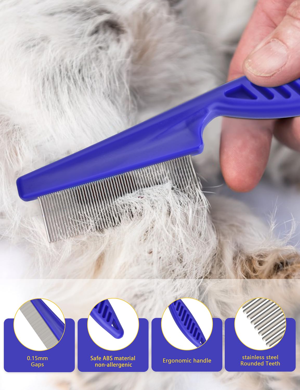 Peine antipulgas para gatos y perros, paquete de 6 peines de aseo p...