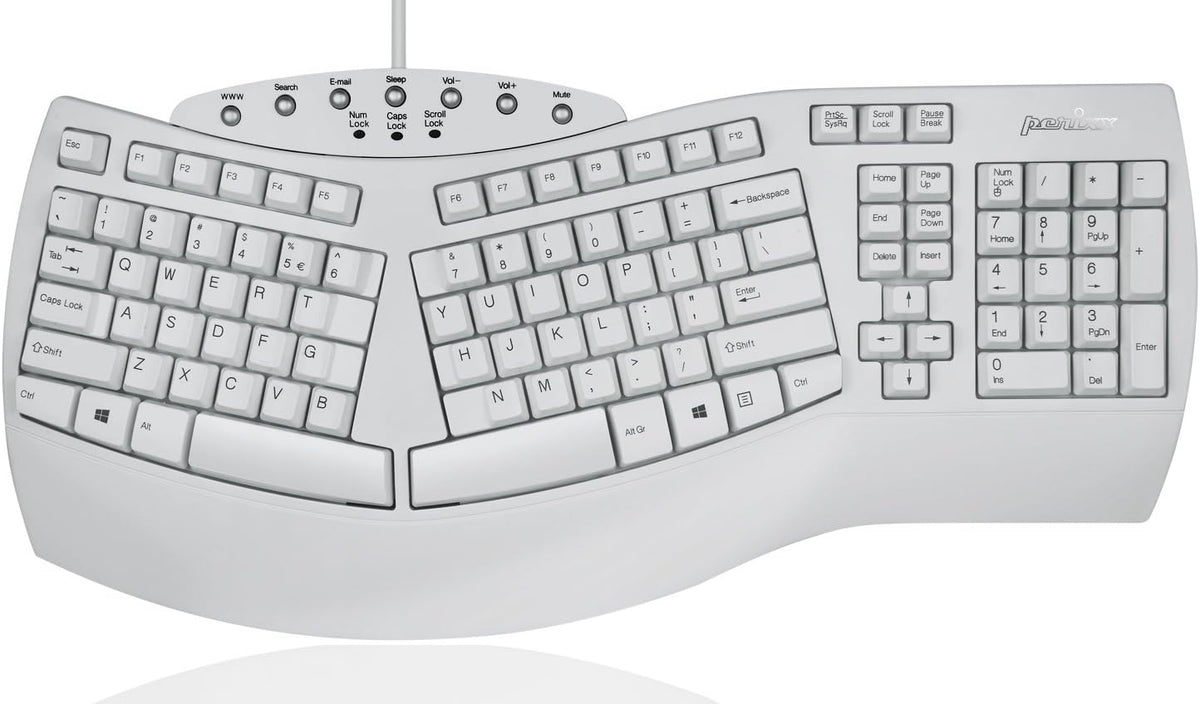 Perixx Periboard-612 - Teclado USB inalámbrico ergonómico dividido,...