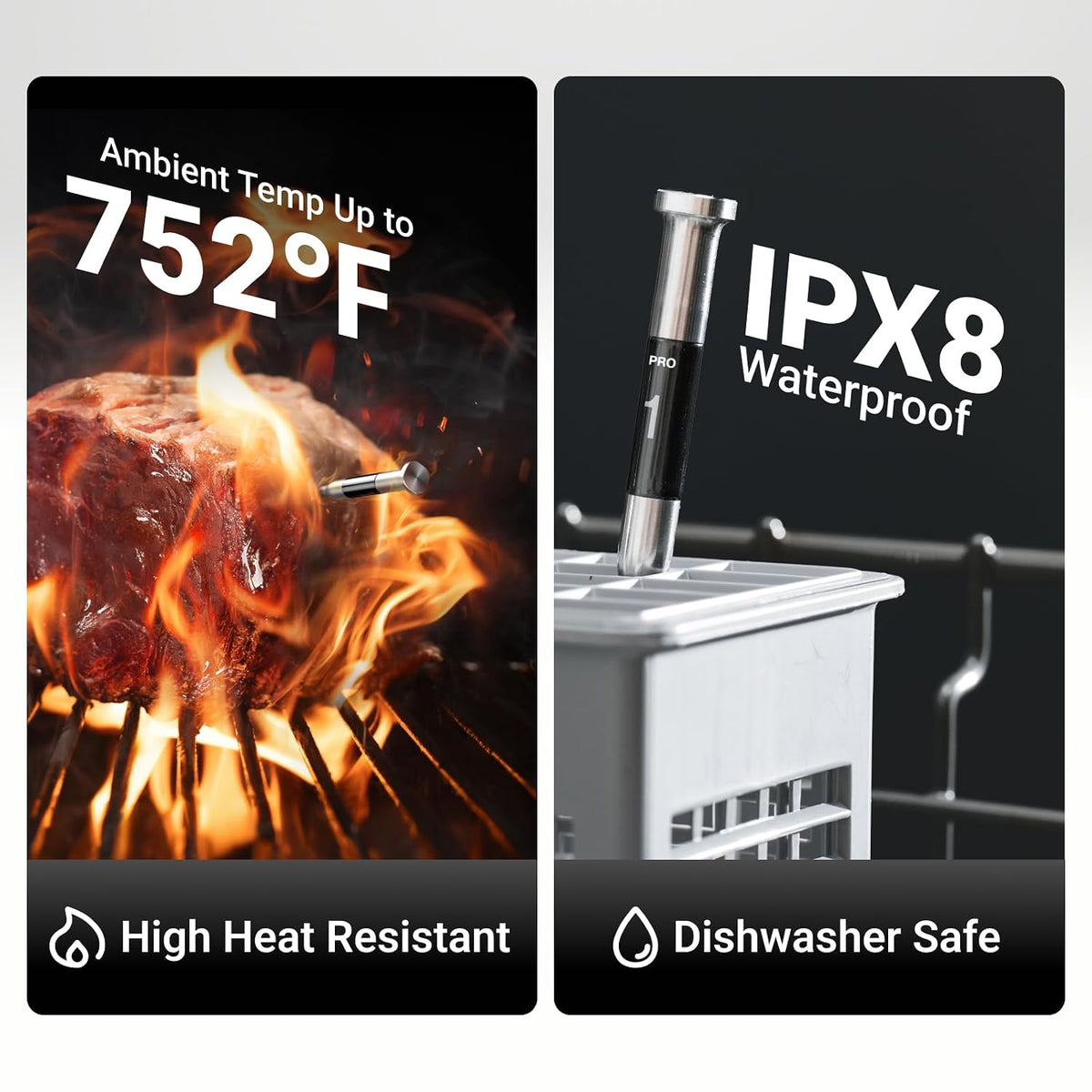 Termómetro inalámbrico para carne ThermoMaven Smart WiFi para asar...