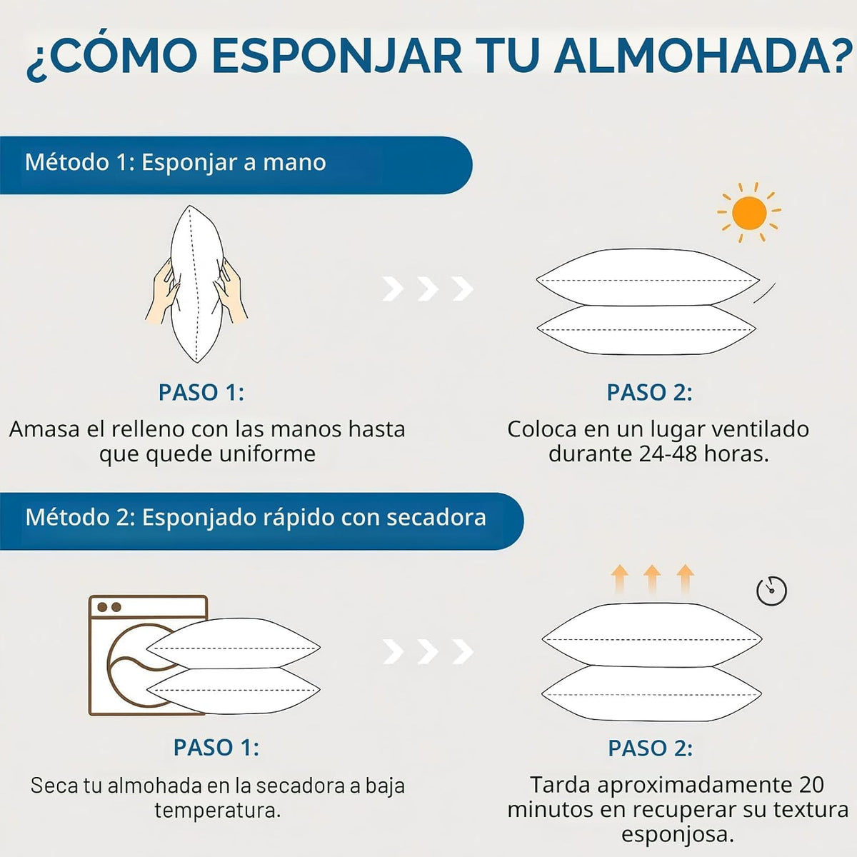 Sasttie - Juego de 2 almohadas tamaño Queen, almohadas de cama para...
