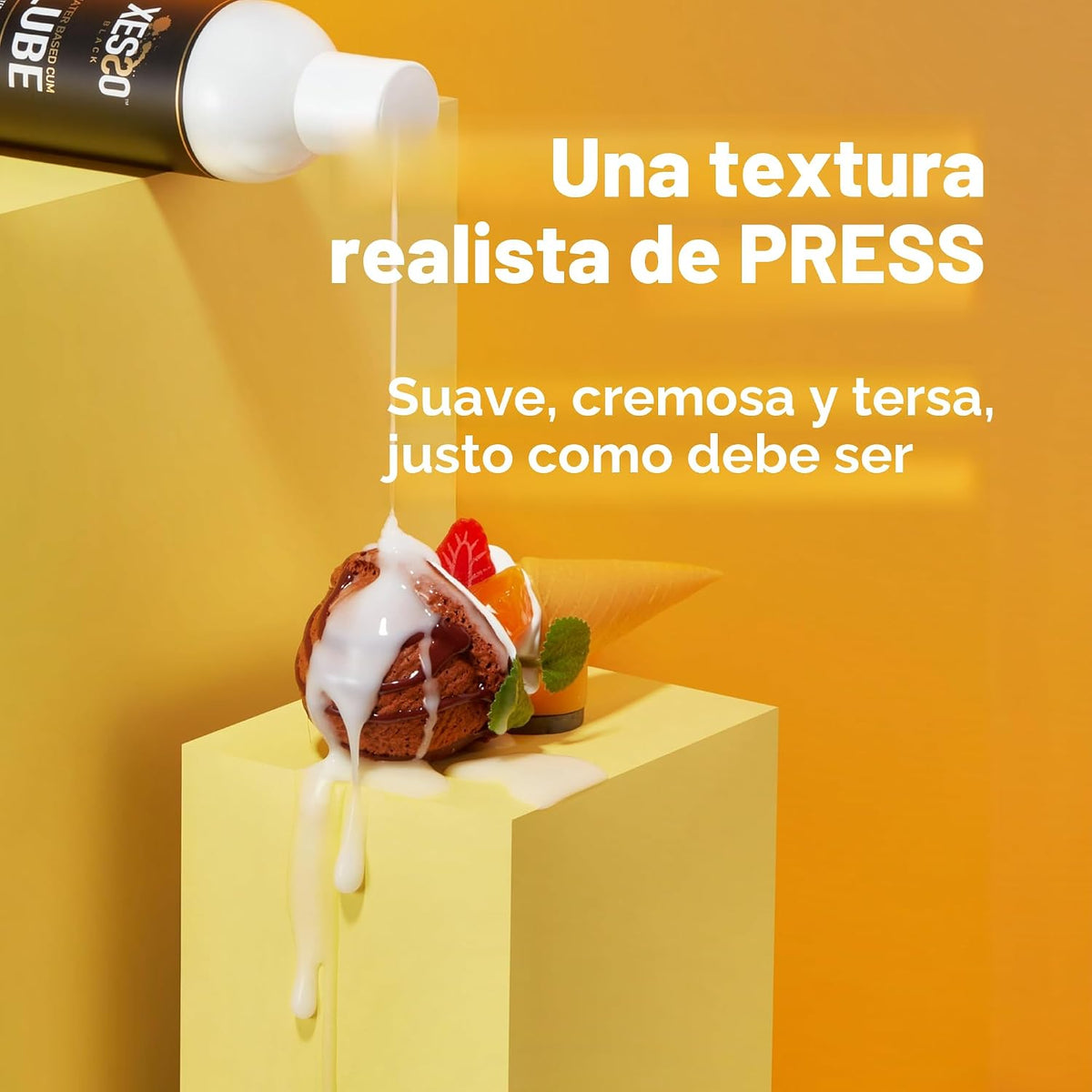 XESSO Lubricante cremoso a base de agua, sabor a fresa picante, 8.3...