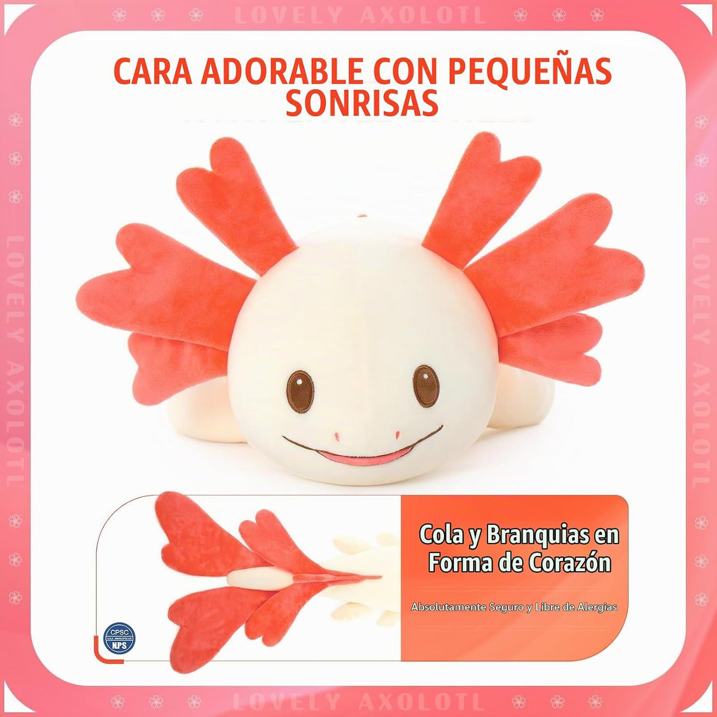 MaoGoLan - Almohada de felpa de ajolote, tamaño gigante que brilla...