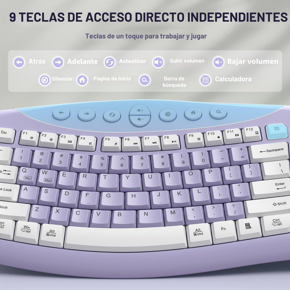 Combo de teclado y mouse inalámbricos silenciosos para oficina, dis...