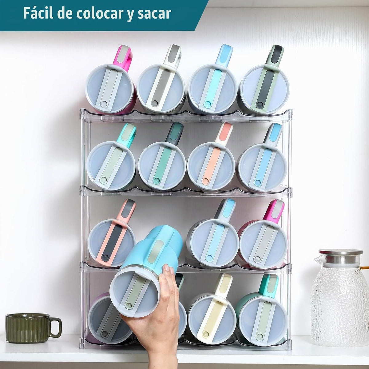 Organizador de botellas de agua prémium para Stanley de 40 onzas y...