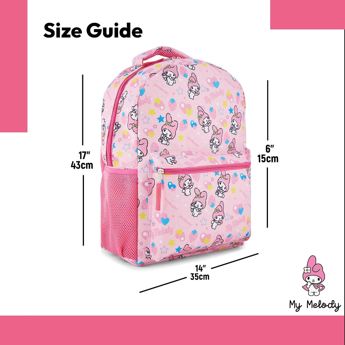 Mochila escolar completa Hello Kitty - My Melody, Kuromi, Keroppi,...