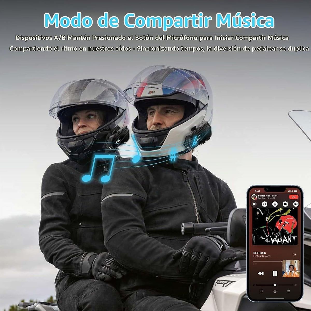 ATWHTE Auriculares Bluetooth para casco de motocicleta, altavoces d...