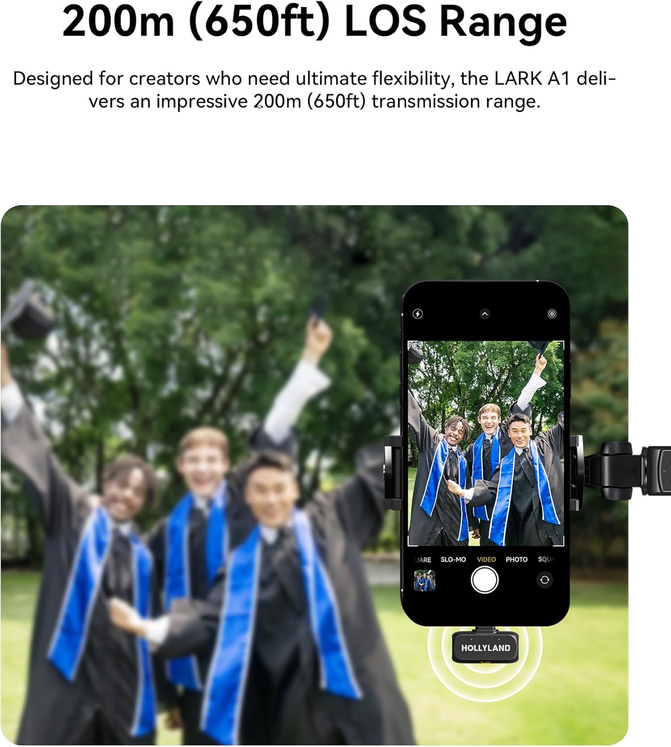 Hollyland Lark A1 Mini micrófono inalámbrico para iPhone y Android,...