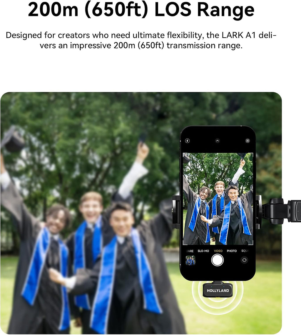 Hollyland Lark A1 Mini micrófono inalámbrico para iPhone y Android,...