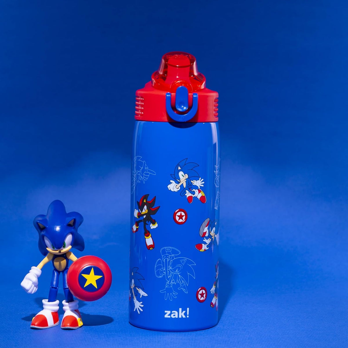 Zak Designs Sonic the Hedgehog Sage Botella de agua para niños con...