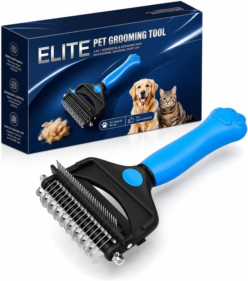 KIVMTAR Deshedding - Cepillo para perros, rastrillo 3 en 1 para per...