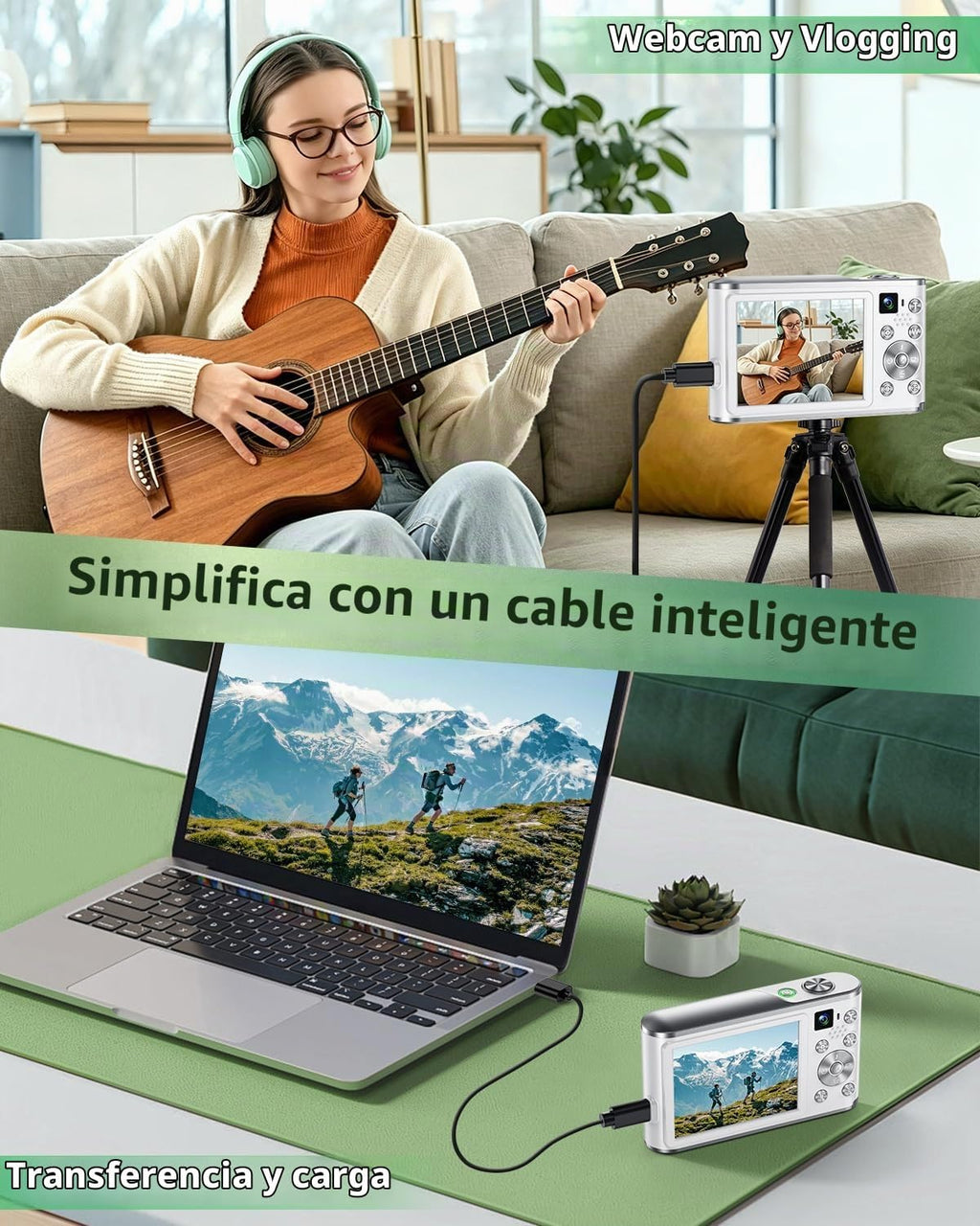 Cámara digital 4K mejorada 2026 para fotografía y vlogging, cámara...