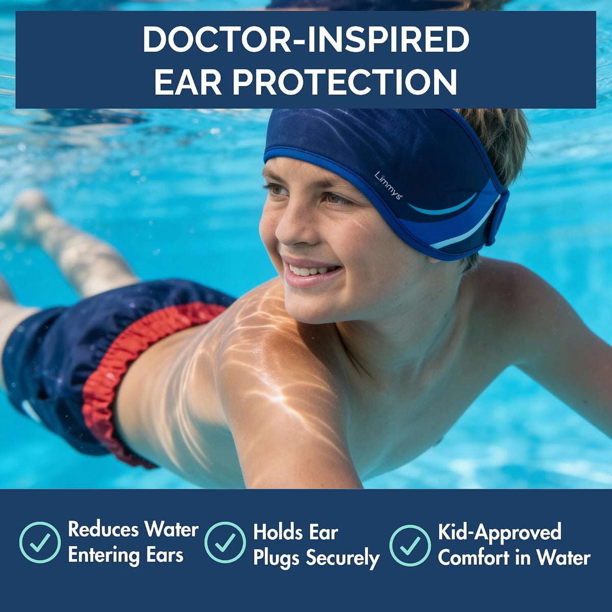 Limmys Diadema de natación para niños y adultos \u2013 Protección a...