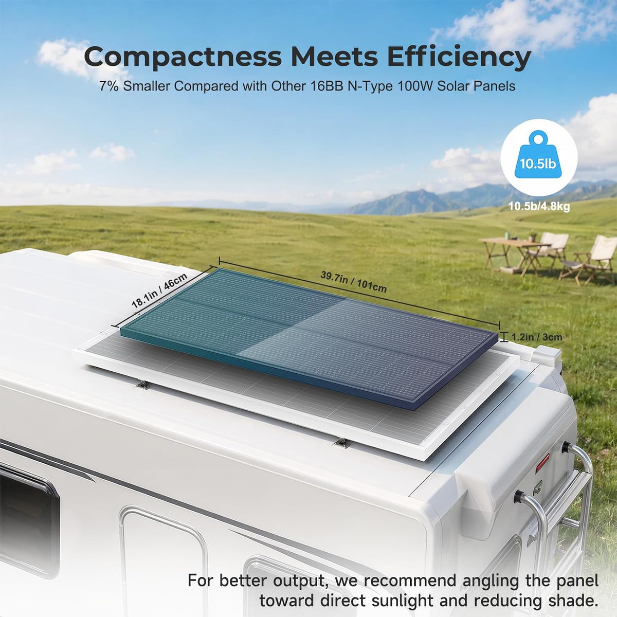 EtnalSolar 100W 4PCS 18BB Panel Solar 12V 25.6% Eficiencia Alta N-T...